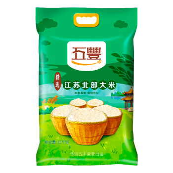 五丰华润五丰精选苏北大米10KG苏北大米圆粒米十公斤 五丰华润五丰精选苏北大米10KG苏北大米圆粒米十公斤